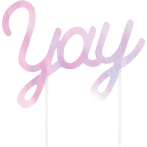 Iridescent Cake Topper - Yay